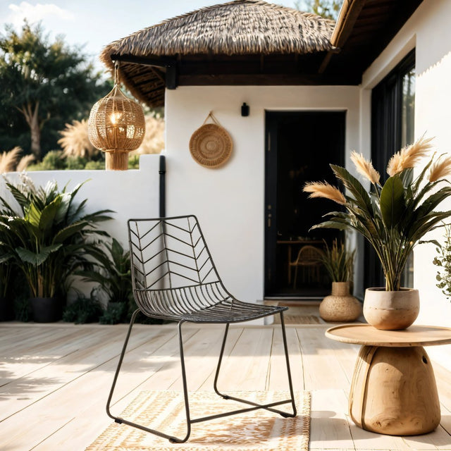 Garden chairs - Garden chair Metal Black Millie - Dimehouse