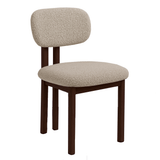 Dining room chairs - Japandi Dining room chair Miyo Bouclé Sand color - Walnut look Frame - Dimehouse