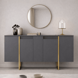 Sideboards - Modern Sideboard Anthracite Luxury 160x80x35 - Golden Frame - Dimehouse
