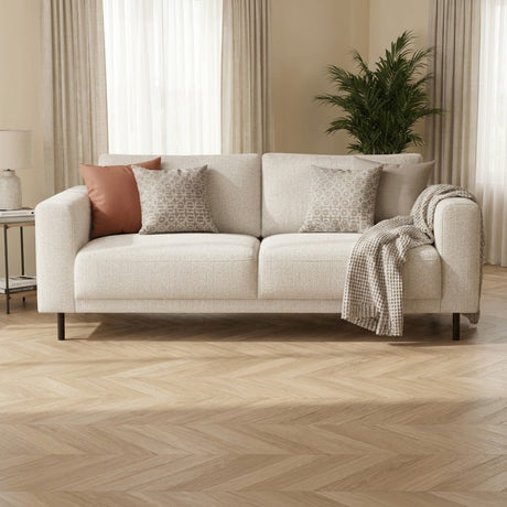 Sofas - Modern 2.5-seater Sofa Beige Fabric Aniko 183x90x78 cm - Dimehouse