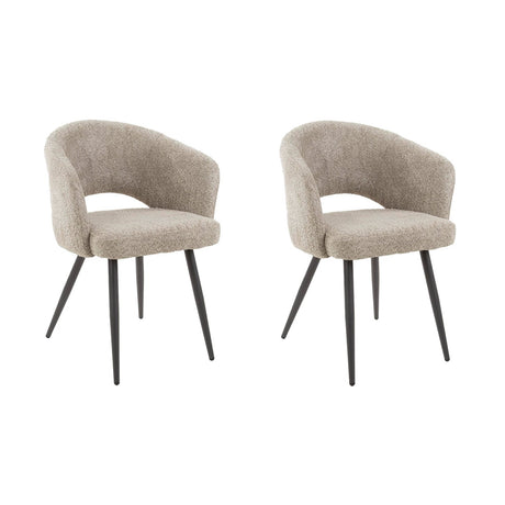 Dining room chairs - Set of 2 dining room chairs Cargo Bouclé Sand - Dimehouse