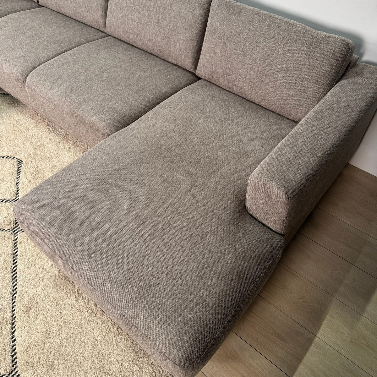 Sofas - Modern U - Sofa Corner Sofa Taupe Fabric - Left - 310x197x142 cm - Aniko - Dimehouse