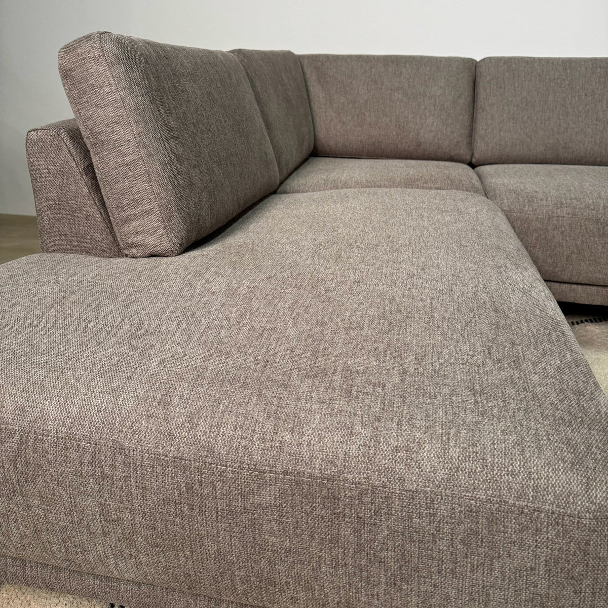 Sofas - Modern U - Sofa Corner Sofa Taupe Fabric - Left - 310x197x142 cm - Aniko - Dimehouse