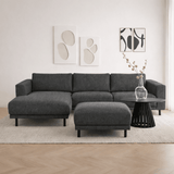 Sofas - Ottoman anthracite fabric - 73 × 57 × 47 cm - Aniko - Dimehouse