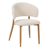 Dining room chairs - Japandi Dining room chair Yuka Beige - Oak look Frame - Dimehouse