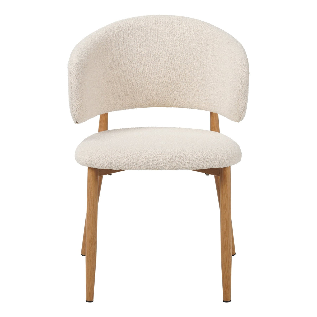 Dining room chairs - Japandi Dining room chair Yuka Beige - Oak look Frame - Dimehouse