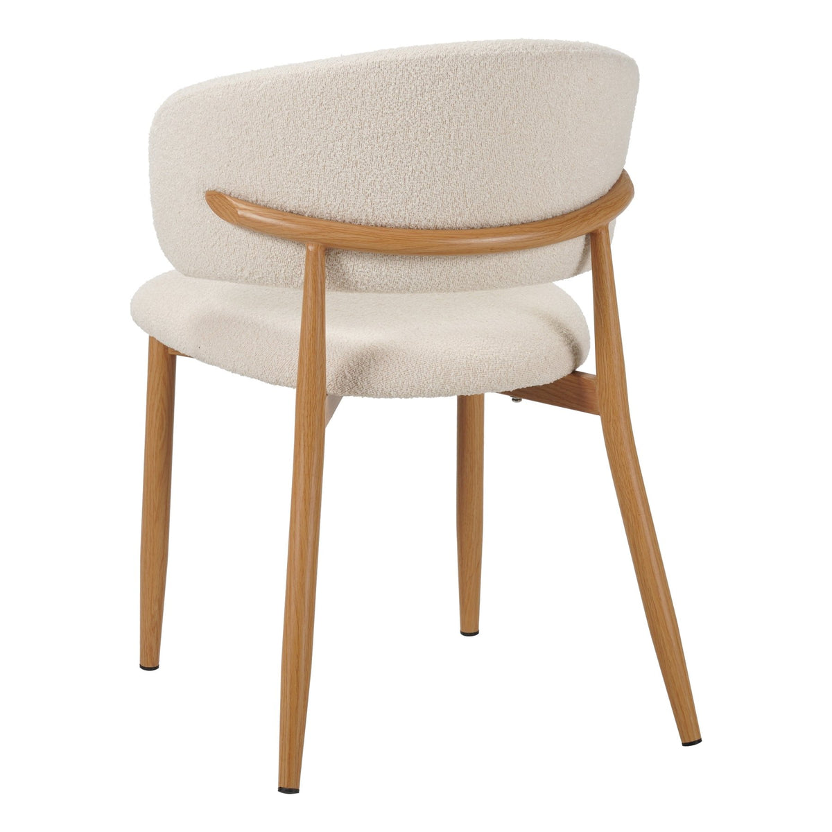 Dining room chairs - Japandi Dining room chair Yuka Beige - Oak look Frame - Dimehouse