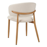 Dining room chairs - Japandi Dining room chair Yuka Beige - Oak look Frame - Dimehouse