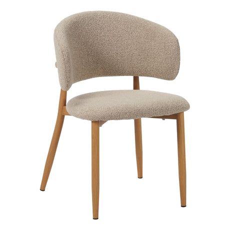 Dining room chairs - Japandi Dining room chair Yuka Sand - Oak look Frame - Dimehouse