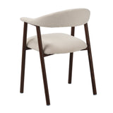 Dining room chairs - Japandi Dining room chair Beige Bouclé Suki - Walnut Frame - With Armrest - Dimehouse