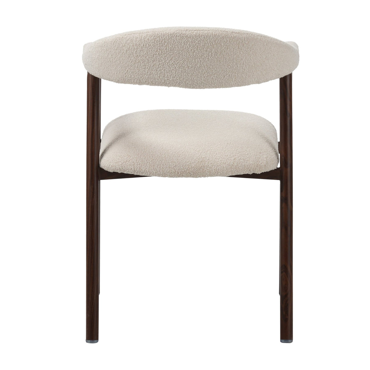 Dining room chairs - Japandi Dining room chair Beige Bouclé Suki - Walnut Frame - With Armrest - Dimehouse