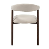 Dining room chairs - Japandi Dining room chair Beige Bouclé Suki - Walnut Frame - With Armrest - Dimehouse