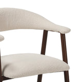 Dining room chairs - Japandi Dining room chair Beige Bouclé Suki - Walnut Frame - With Armrest - Dimehouse
