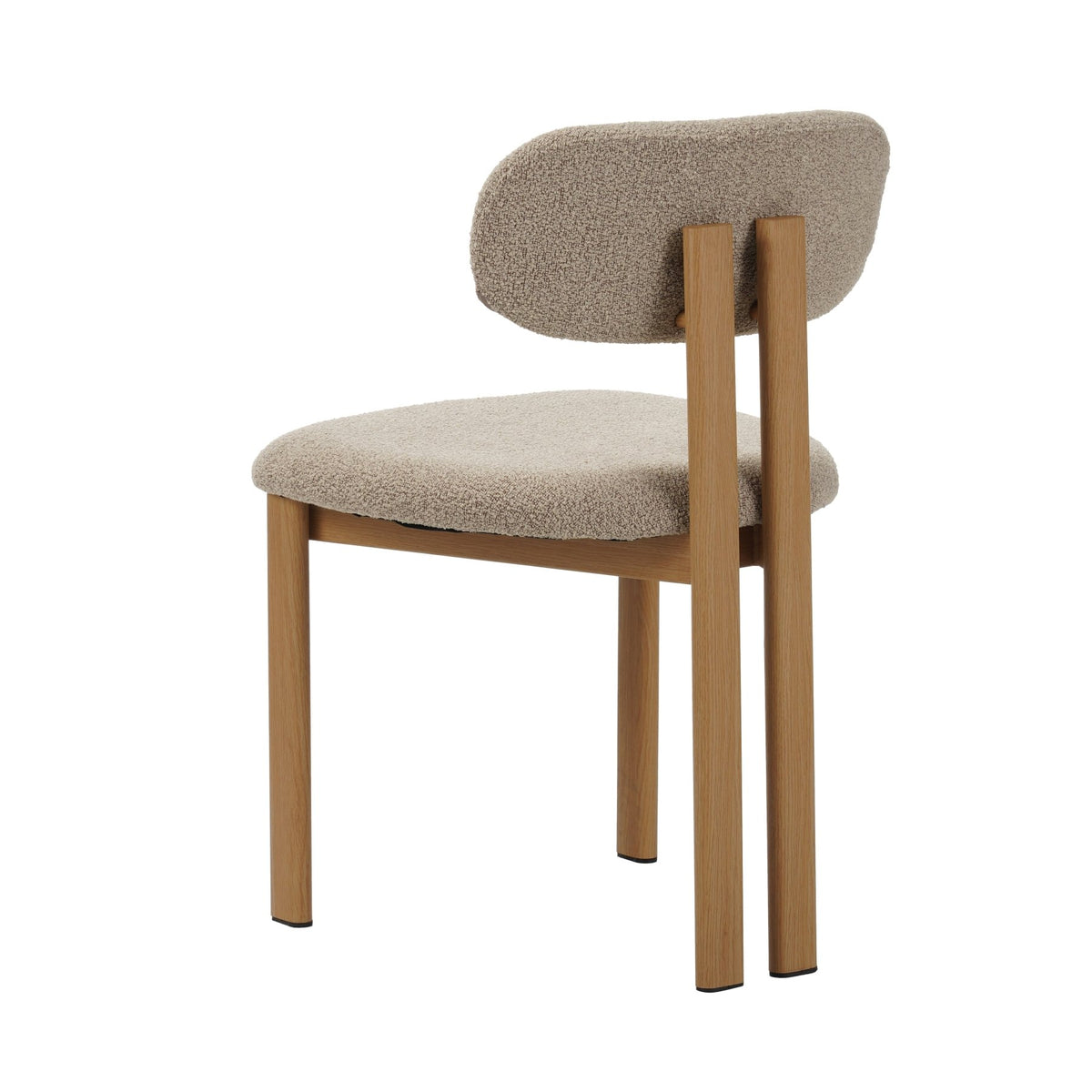 Dining room chairs - Japandi Dining room chair Miyo Bouclé Sand color - Oak look Frame - Dimehouse