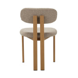 Dining room chairs - Japandi Dining room chair Miyo Bouclé Sand color - Oak look Frame - Dimehouse