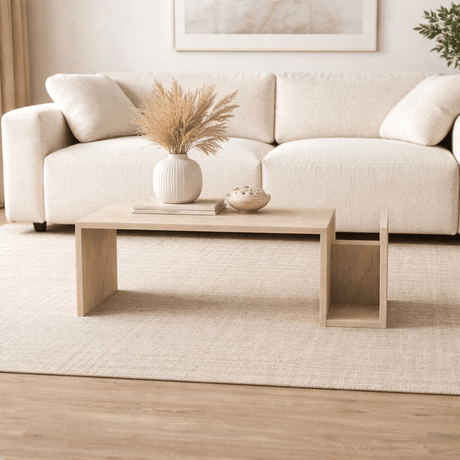 Coffee tables - Coffee table Rectangular Travertine - 87x50 cm - Mebo - Dimehouse