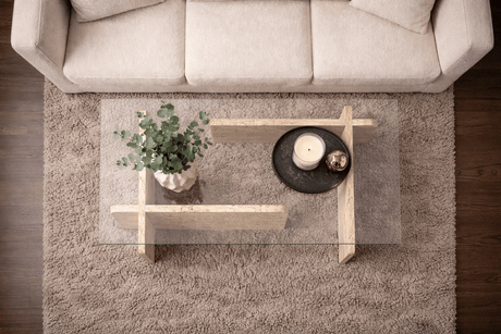 Coffee tables - Coffee table travertine glass Opal 105x65 cm - Dimehouse