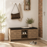 Shoe cabinets - Shoe cabinet Dark Oak Melamine - six compartments - 110x43x37 cm - Zulla - Dimehouse