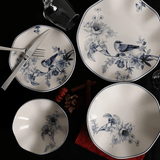 Dinner Set (24 Pieces) - Porcelain tableware set - 24 pieces - Blue with white - Delft - Dimehouse
