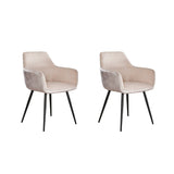 Dining room chairs - Set of 2 dining room chairs Rivo Rib Rock Ivory - Dimehouse