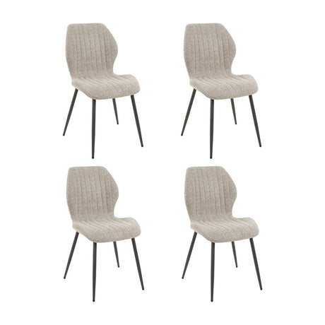 Dining room chairs - Set of 4 dining room chairs Luna Bouclé Sand - Dimehouse