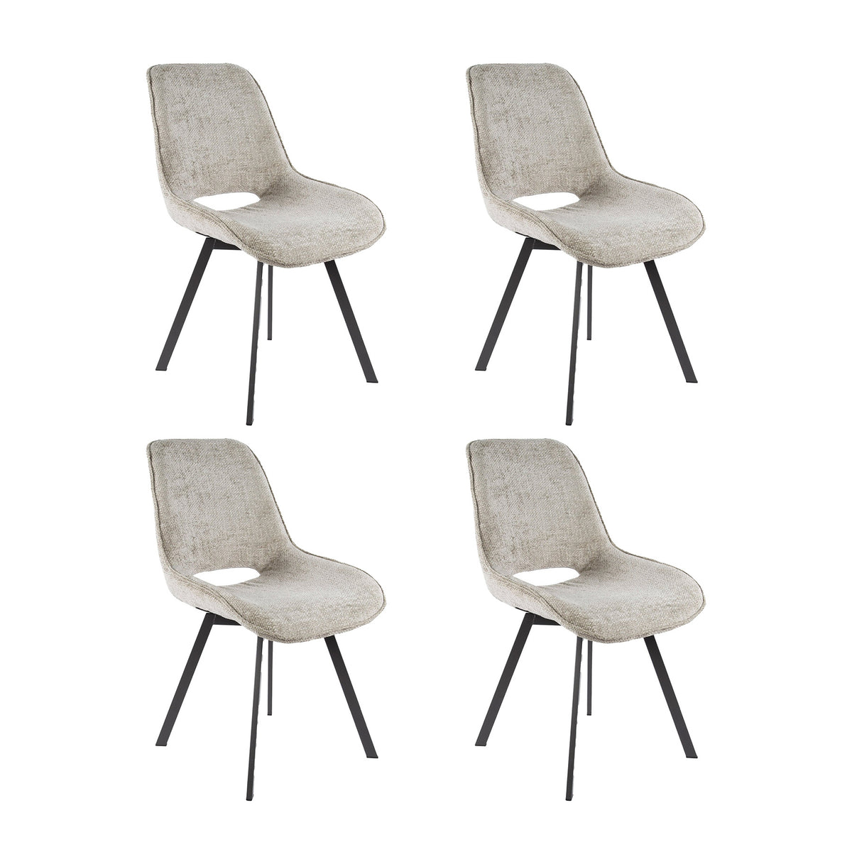 Dining room chairs - Set of 4 dining room chairs Riviera Rich sand swivel - Dimehouse