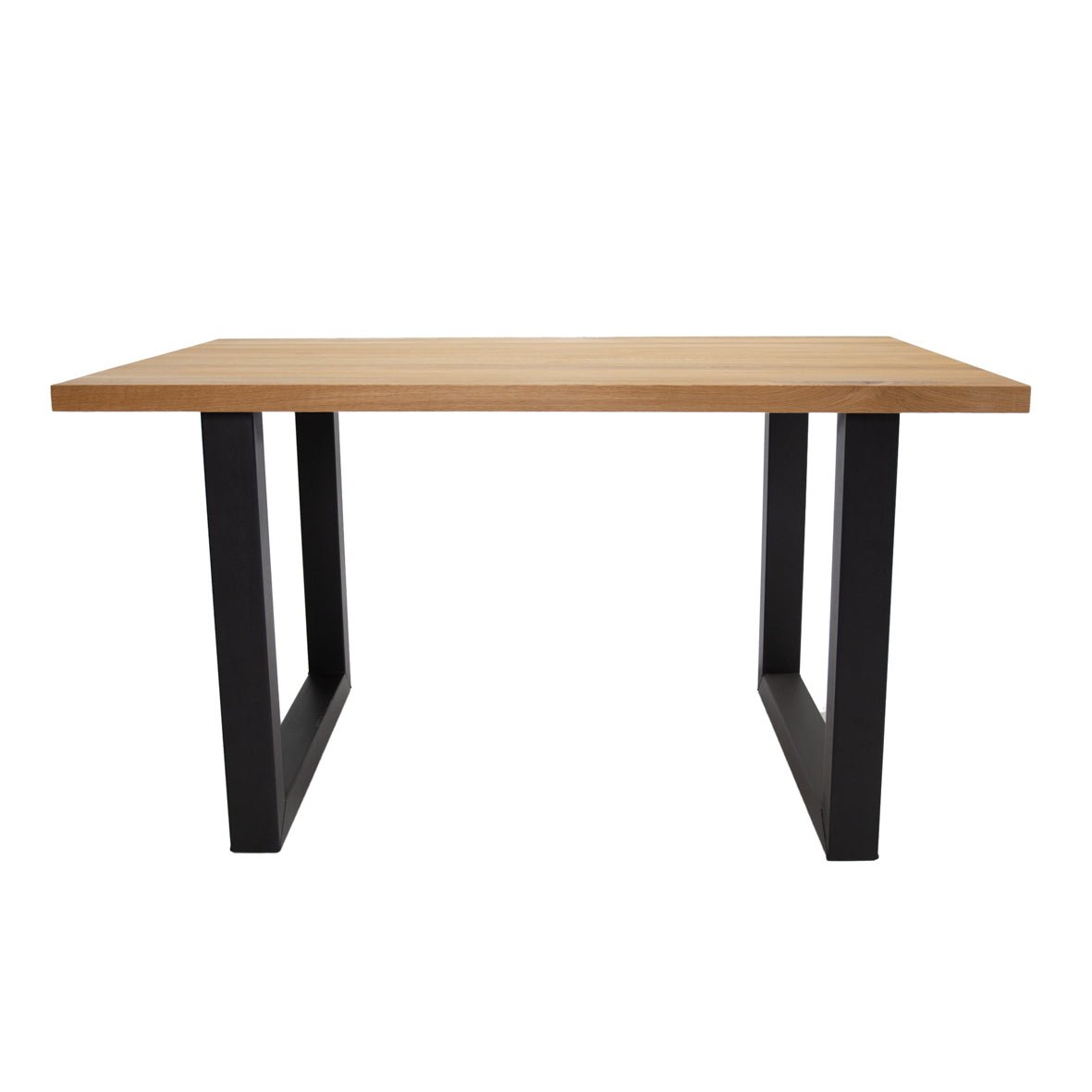 Dining tables - Industrial Dining Table Oak U - Black Rover leg - Dimehouse