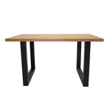 Dining tables - Industrial Dining Table Oak U - Black Rover leg - Dimehouse