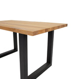 Dining tables - Industrial Dining Table Oak U - Black Rover leg - Dimehouse