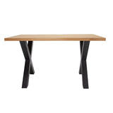 Dining tables - Industrial Dining Table Oak X - Black Rover leg - Dimehouse