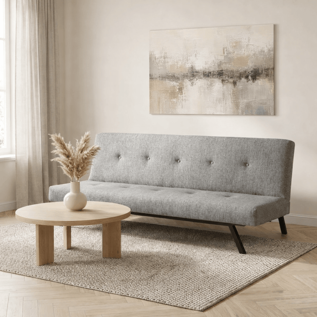 Sofa beds - Sofa bed Light gray Fabric 3 - Seater - 180 cm - Without armrests - Zoly - Dimehouse