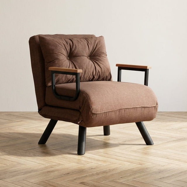 Sleeping armchair Sando Light Brown atmospheric photo in a modern interior