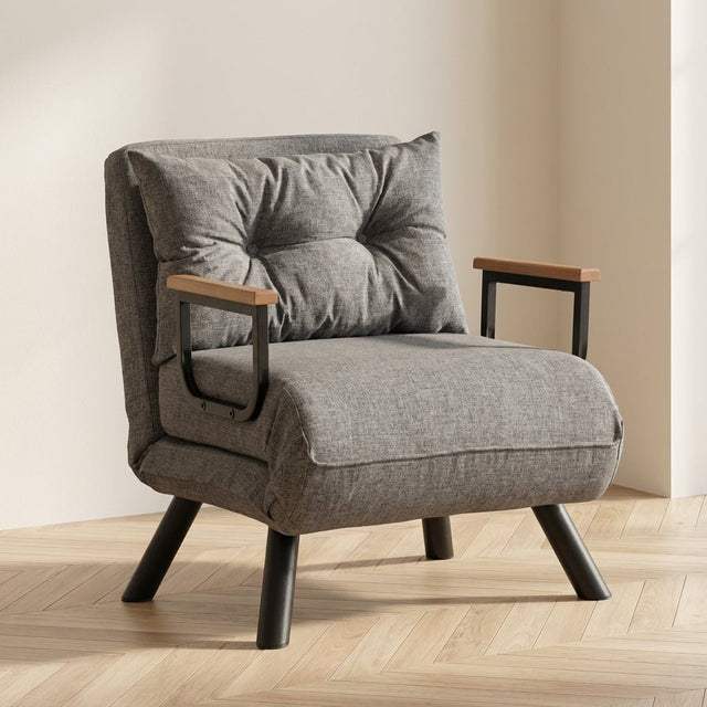 Sleeping armchair Sando Light Gray atmospheric photo in a modern interior
