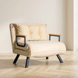 Sleeping armchair Sando Fabric Cream atmospheric photo in a modern interior