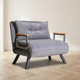 Sleeping armchair Sando Fabric Gray atmospheric photo in a modern interior