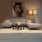 Sofas - Modern U - Sofa Corner Sofa Taupe Fabric - Right - 310x197x142 cm - Aniko - Dimehouse