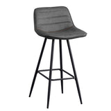 Bar Stools-Industrial Bar Stool Anthracite Faux Leather Jacket - Seat height 76 cm - Without armrests-Dimehouse