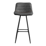 Bar Stools-Industrial Bar Stool Anthracite Faux Leather Jacket - Seat height 76 cm - Without armrests-Dimehouse