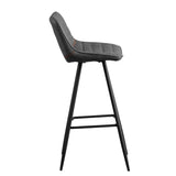 Bar Stools-Industrial Bar Stool Anthracite Faux Leather Jacket - Seat height 76 cm - Without armrests-Dimehouse