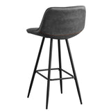 Bar Stools-Industrial Bar Stool Anthracite Faux Leather Jacket - Seat height 76 cm - Without armrests-Dimehouse