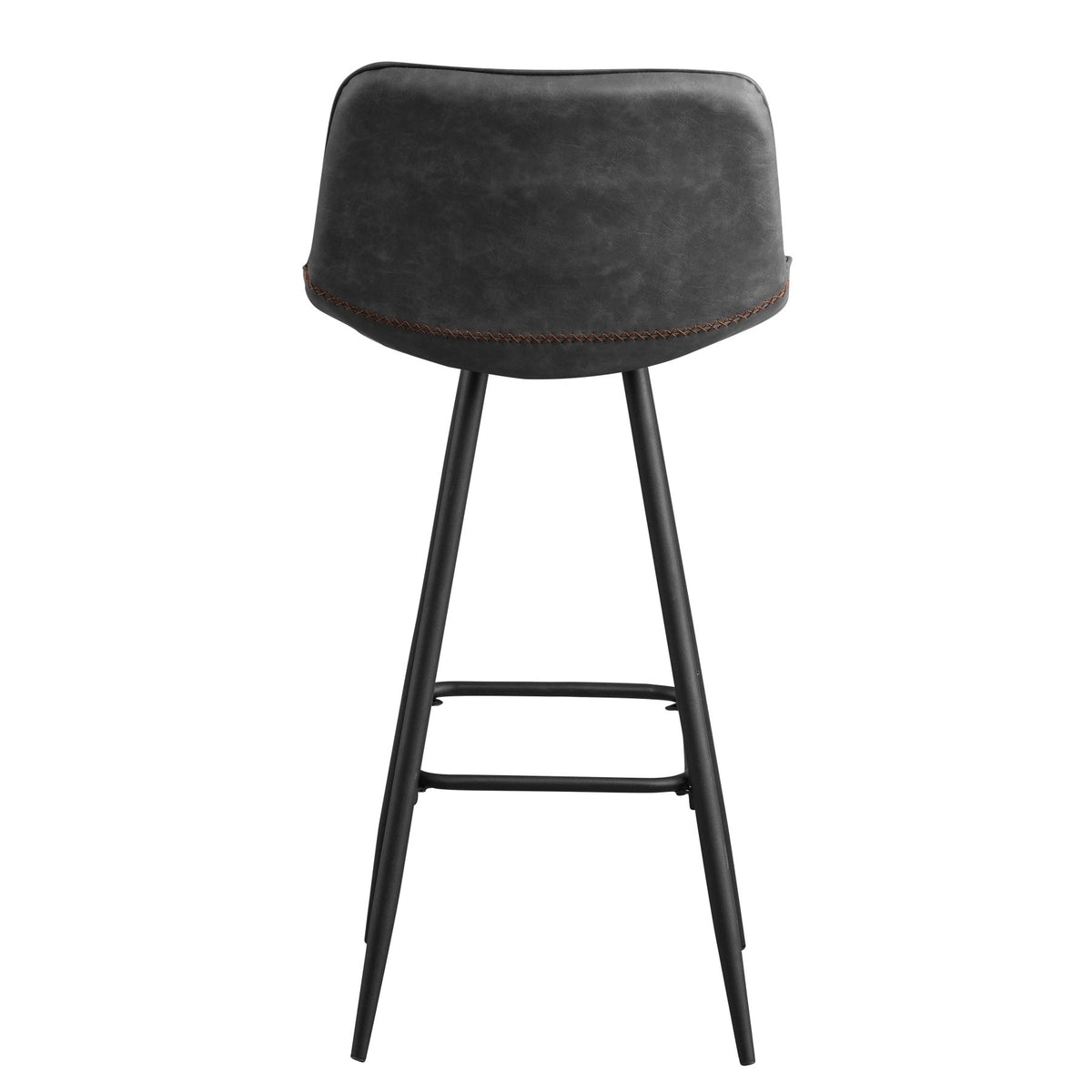 Bar Stools-Industrial Bar Stool Anthracite Faux Leather Jacket - Seat height 76 cm - Without armrests-Dimehouse
