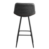 Bar Stools-Industrial Bar Stool Anthracite Faux Leather Jacket - Seat height 76 cm - Without armrests-Dimehouse