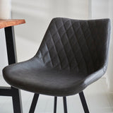 Bar stools - Industrial bar stool Juno Anthracite Faux leather - Seat height 70 cm - Without Armrests - Dimehouse