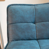 Bar Stools - Industrial Bar Stool Blue Jelle Microfiber Fabric - Seat Height 65 cm - Without Arm - Dimehouse