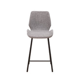 Bar Stools - Beau Bar Stool Light Gray Chenille Fabric - 67 cm Seat Height - Without Armrests - Dimehouse