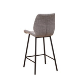 Bar Stools - Beau Bar Stool Light Gray Chenille Fabric - 67 cm Seat Height - Without Armrests - Dimehouse