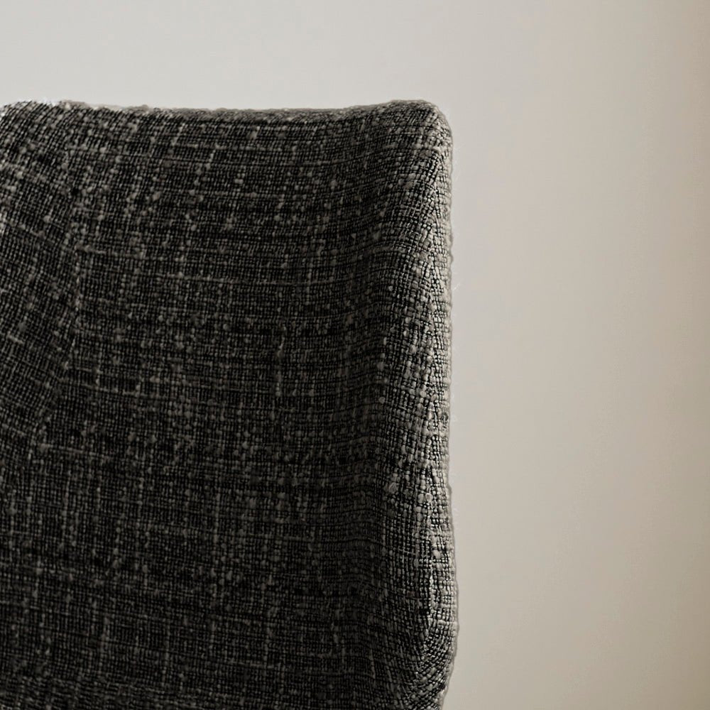Bar Stools - Beau Bar Stool Black Chenille Fabric - 67 cm Seat Height - Without Armrests - Dimehouse