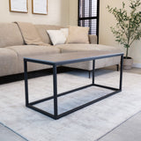 Coffee tables - Fien Coffee Table Gray Marble Look Rectangular 100x40 cm - Dimehouse