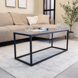 Coffee tables - Fien Coffee Table Gray Marble Look Rectangular 100x40 cm - Dimehouse