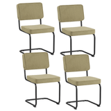 Dining room chairs - Set of 4 Dining room chairs Remo Green Rib fabric - Without Armrests - Dimehouse
